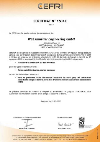 CEFRI Zertifikat